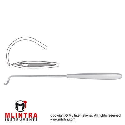 Deschamps Ligature Needle Sharp for Right Hand Stainless Steel, 20 cm - 8"
